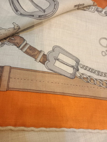 Hermes Chevaux Dechaines Shawl 140 cm