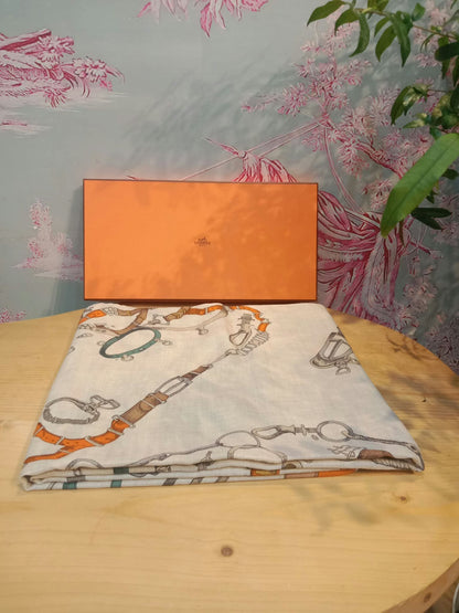 Hermes Chevaux Dechaines Shawl 140 cm