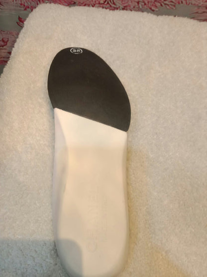Chanel Black and White Rubber Rain Boots Size 38