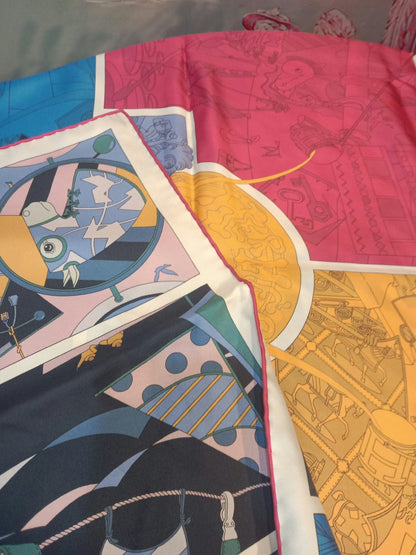 Hermes Factory Double-Face Carre 90 Silk Scarf