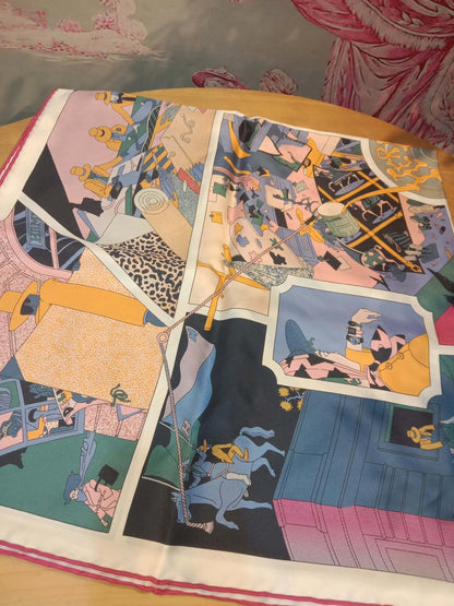 Hermes Factory Double-Face Carre 90 Silk Scarf