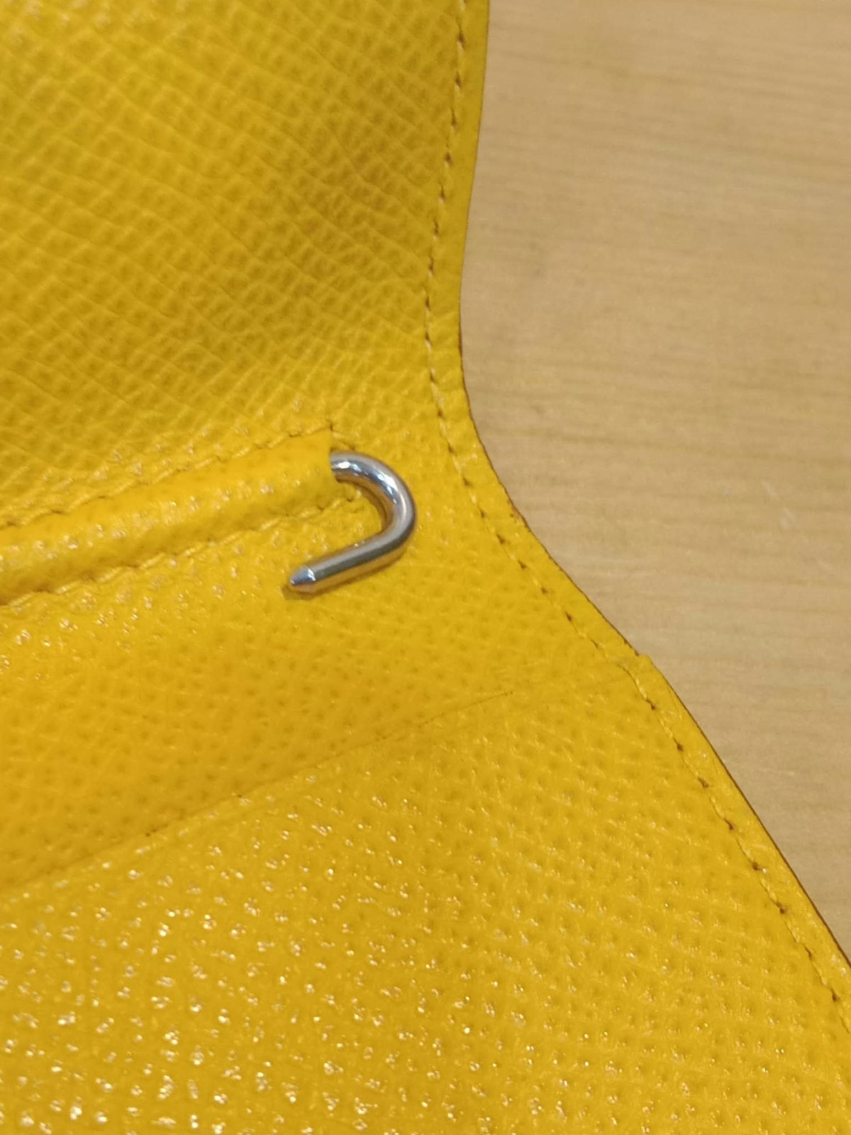 Hermes Agenda Passport Holder Jaune/Gold Epsom Stamp E Square 2001