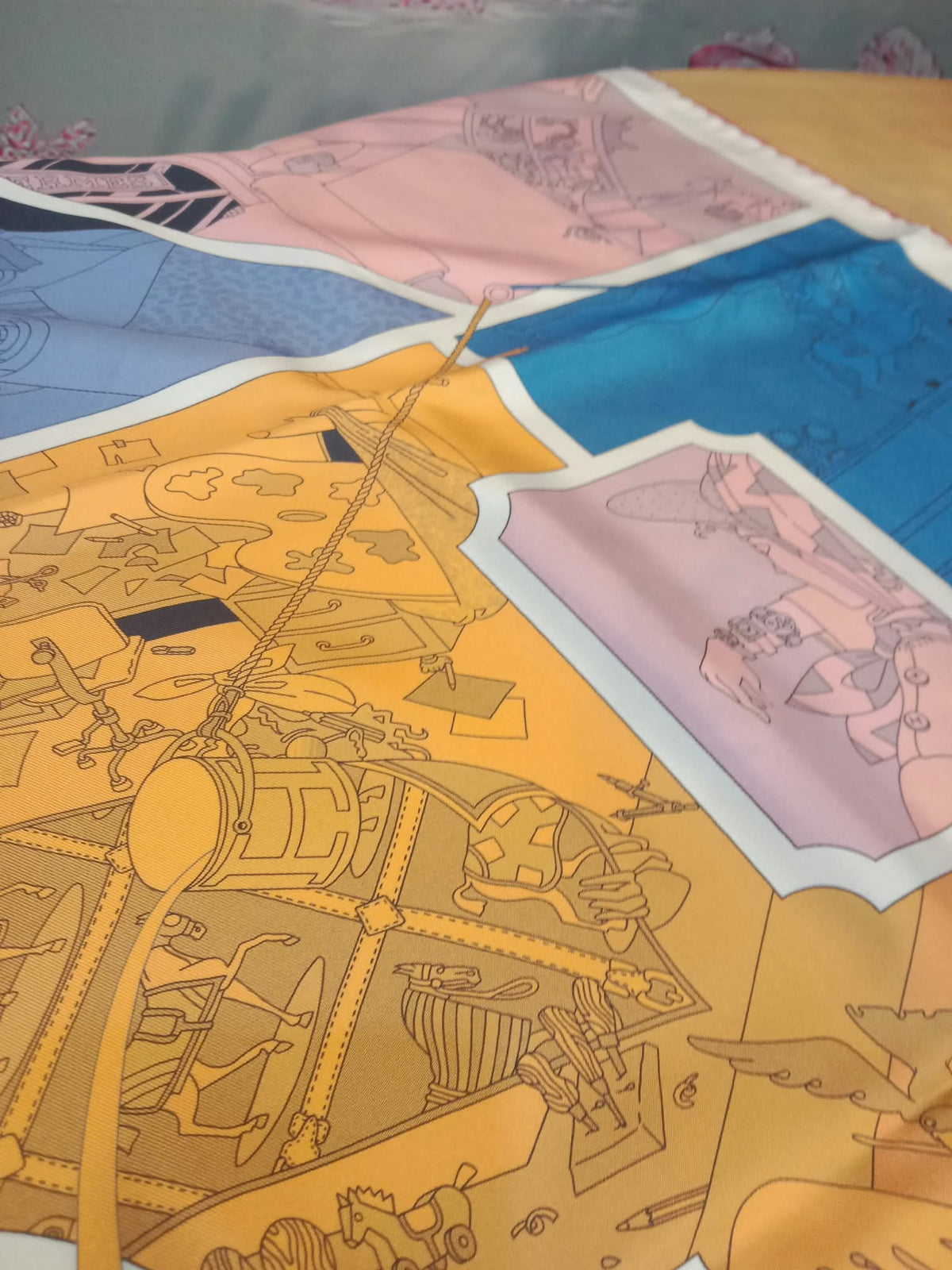 Hermes Factory Double-Face Carre 90 Silk Scarf