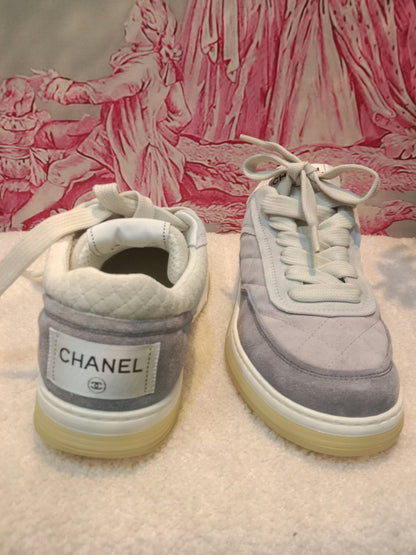 Chanel Fabric and Suede Calfskin Sneakers Size 37