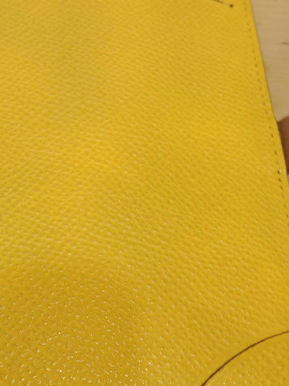 Hermes Agenda Passport Holder Jaune/Gold Epsom Stamp E Square 2001