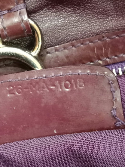Christian Dior 61 Crocodile Embossed Tote Burgundy Bag