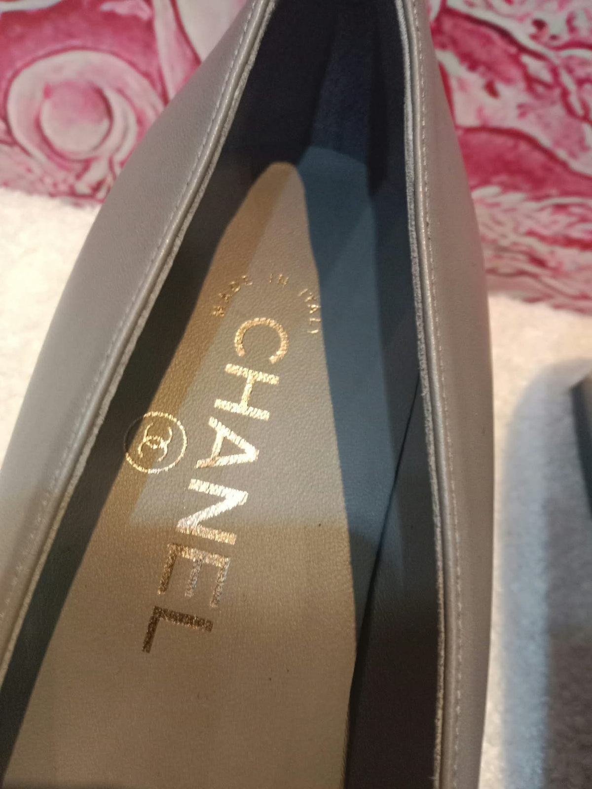 Chanel Slingback Pumps Grey and Black Size 36.5