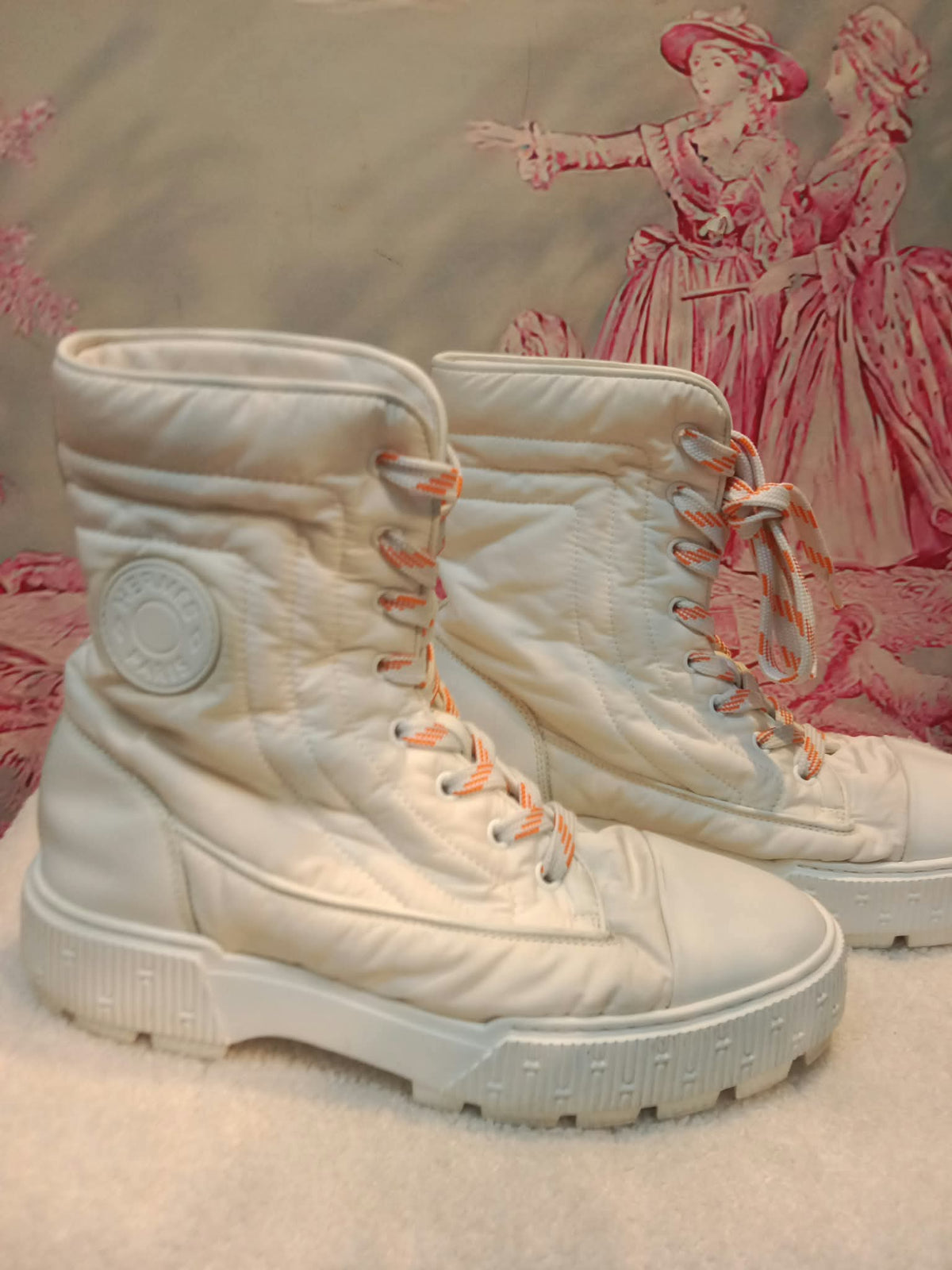 Hermes Fresh Ankle Boots Blanc/White Size 39