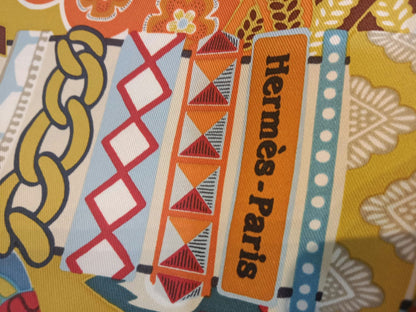 Hermes "Duo Cosmique" Carre 90 Silk Scarf