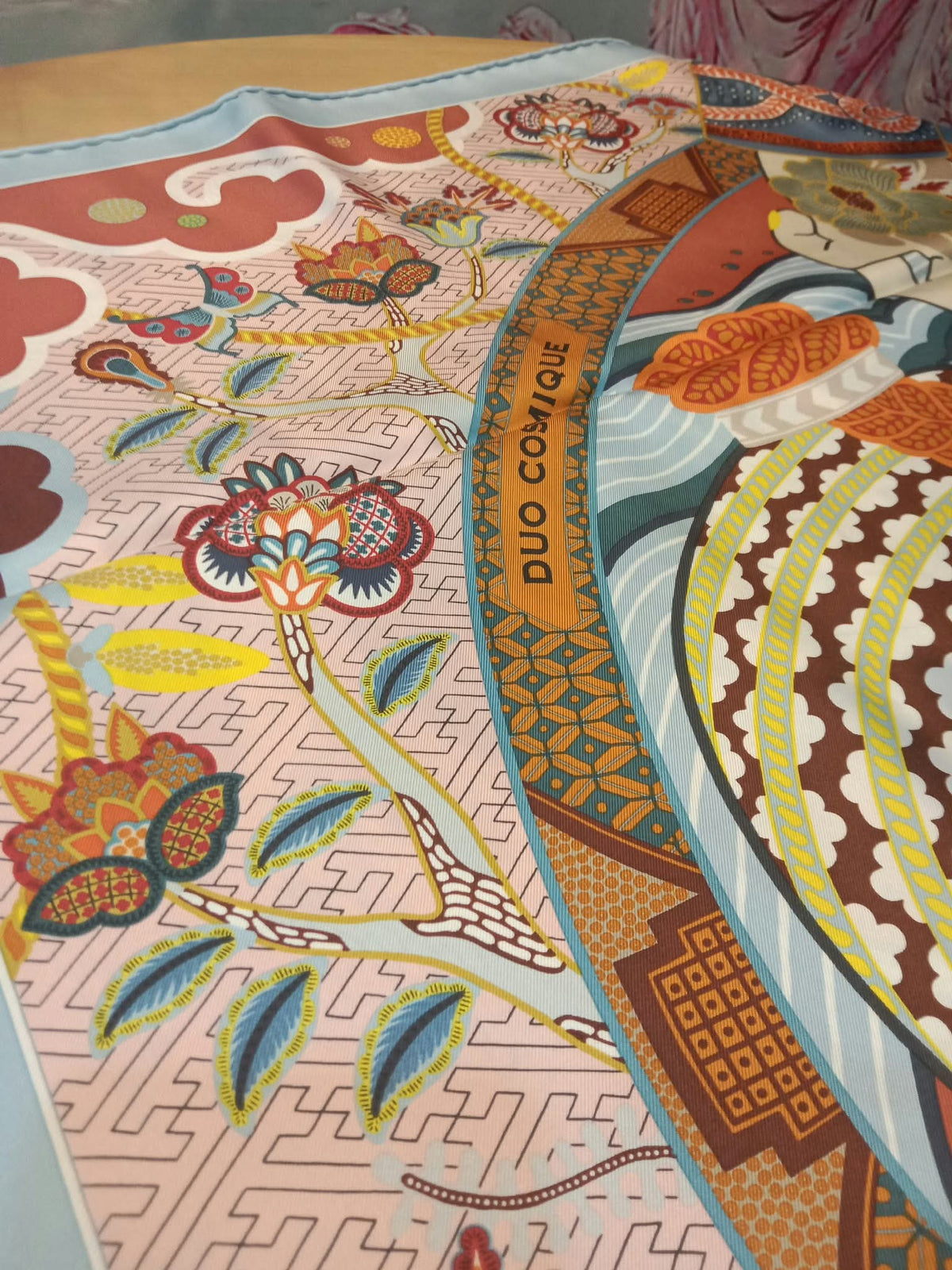 Hermes "Duo Cosmique" Carre 90 Silk Scarf