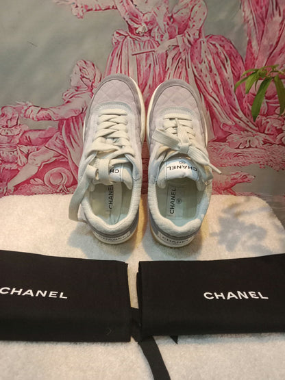 Chanel Fabric and Suede Calfskin Sneakers Size 37