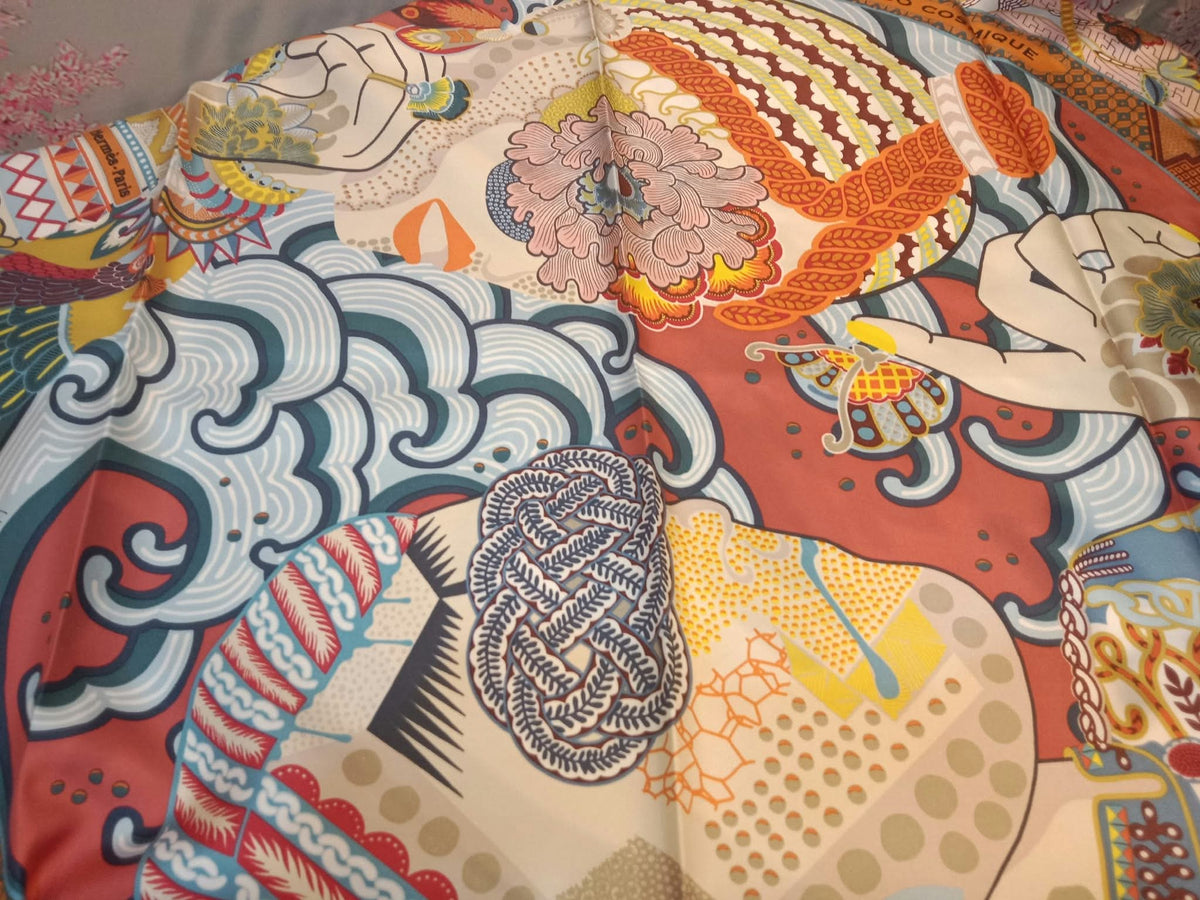 Hermes "Duo Cosmique" Carre 90 Silk Scarf