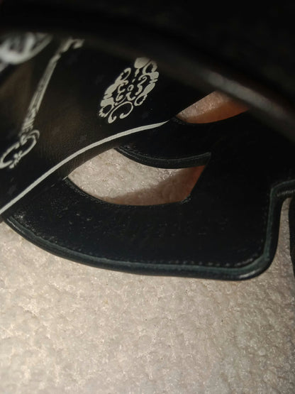 Hermes Oasis Slide Sandals Black Velvet Size 35