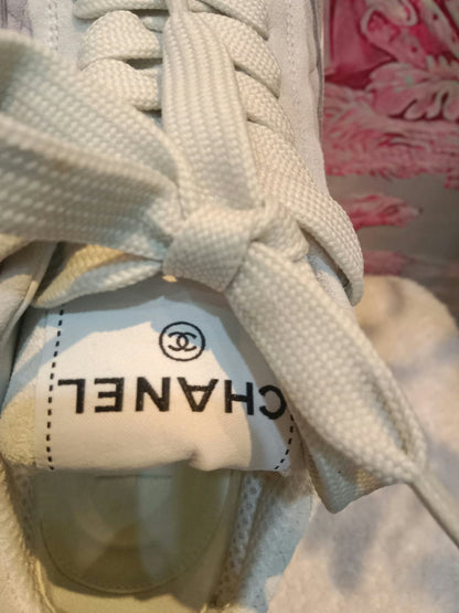 Chanel Fabric and Suede Calfskin Sneakers Size 37