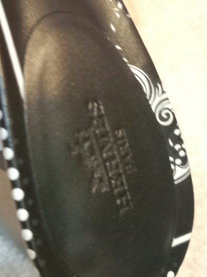 Hermes Oasis Slide Sandals Black Velvet Size 35