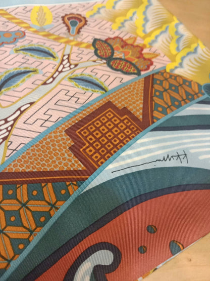 Hermes "Duo Cosmique" Carre 90 Silk Scarf