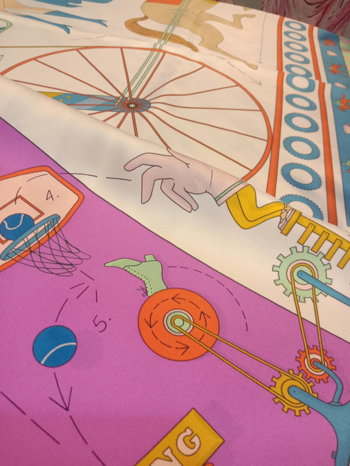 Hermes "Tea for Two" Carre 90 Silk Scarf