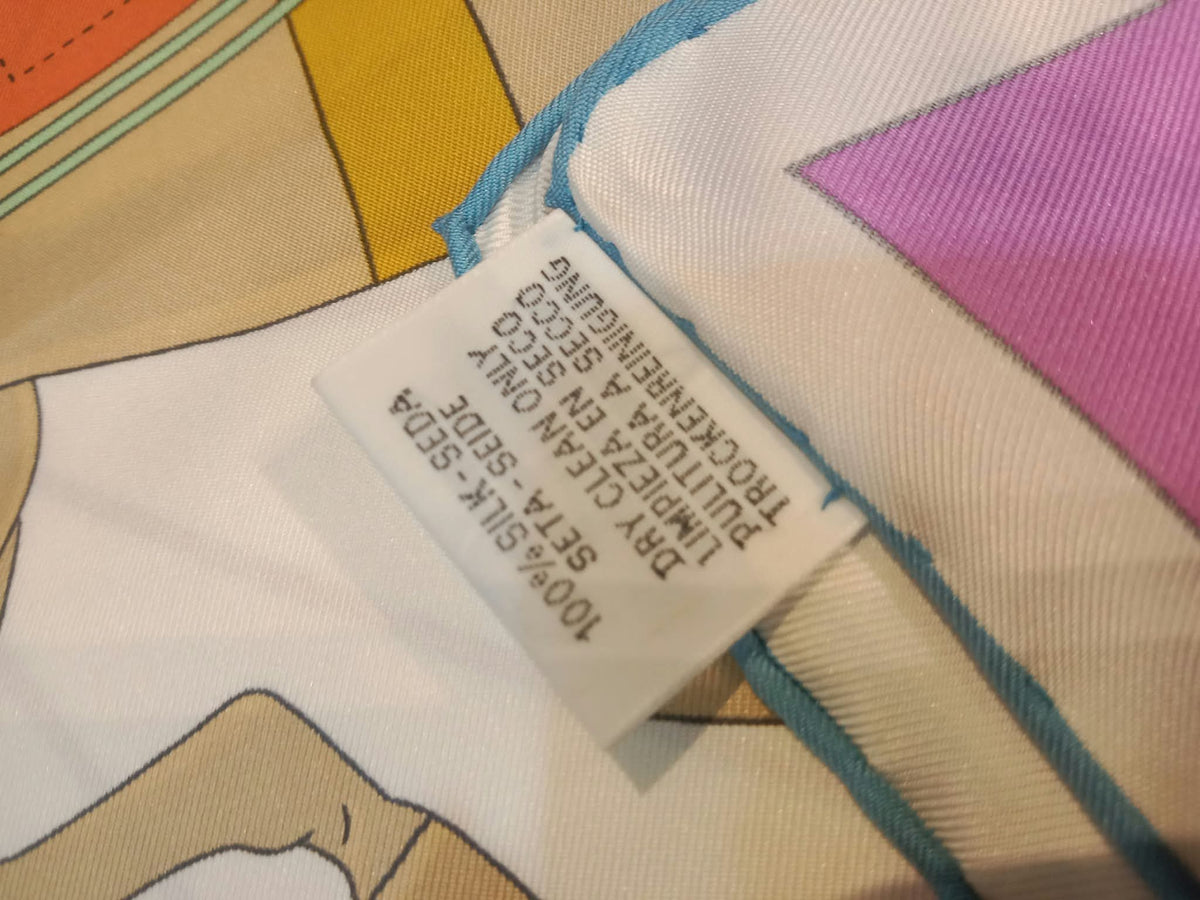 Hermes "Tea for Two" Carre 90 Silk Scarf