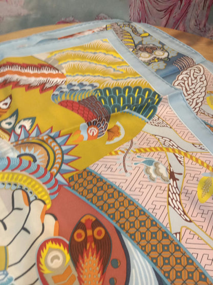 Hermes "Duo Cosmique" Carre 90 Silk Scarf