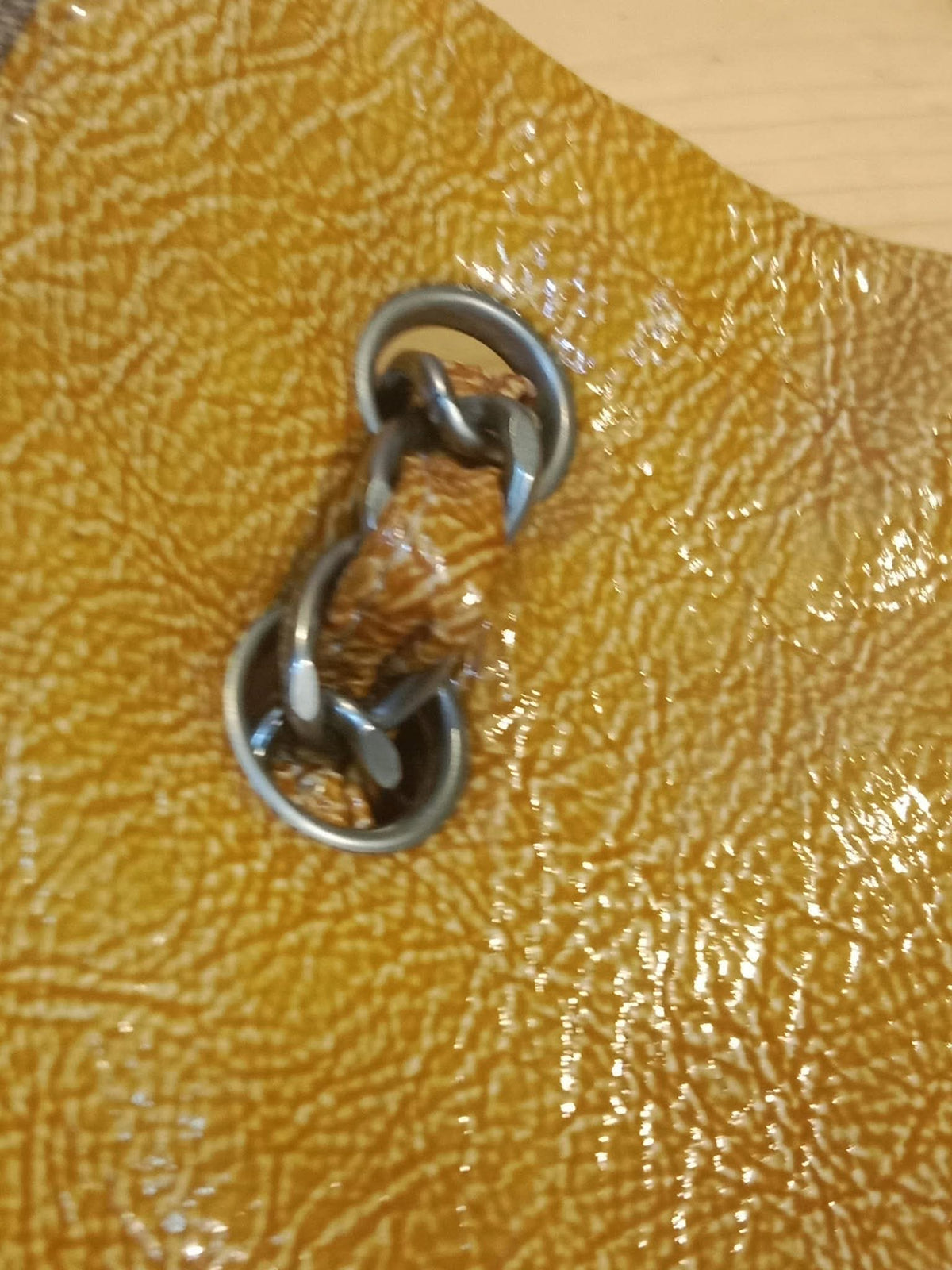Chanel Quilted Classic Crumpled Patent Jumbo Single Flap Caramel Series 12
