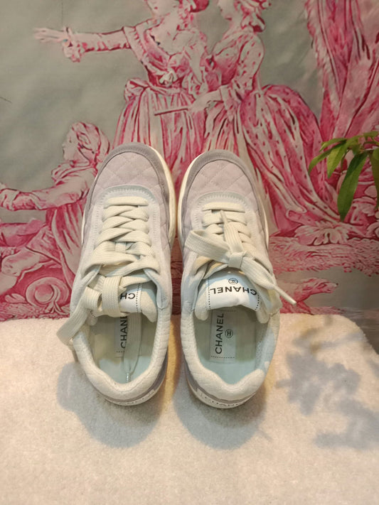 Chanel Fabric and Suede Calfskin Sneakers Size 37