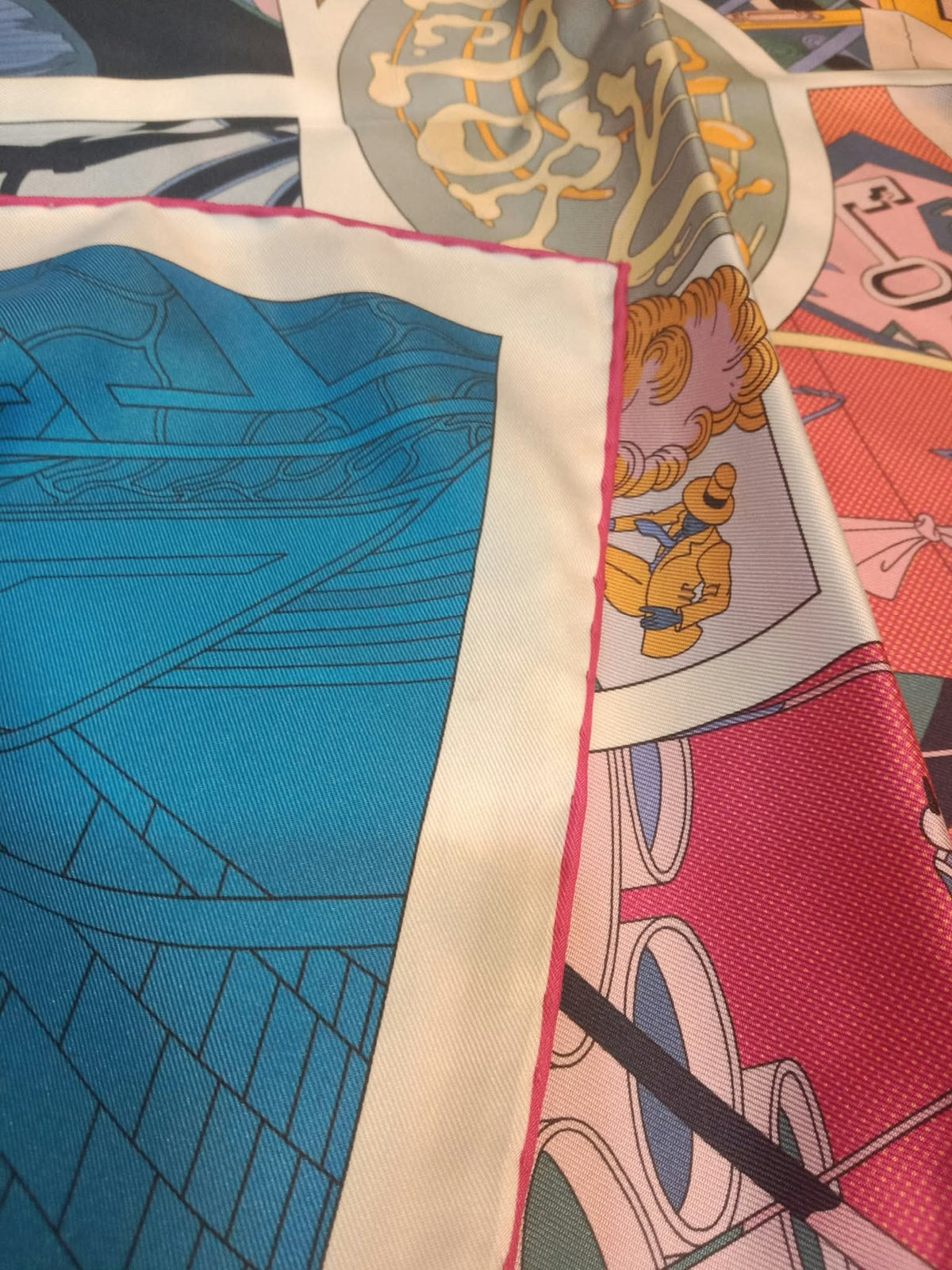 Hermes Factory Double-Face Carre 90 Silk Scarf
